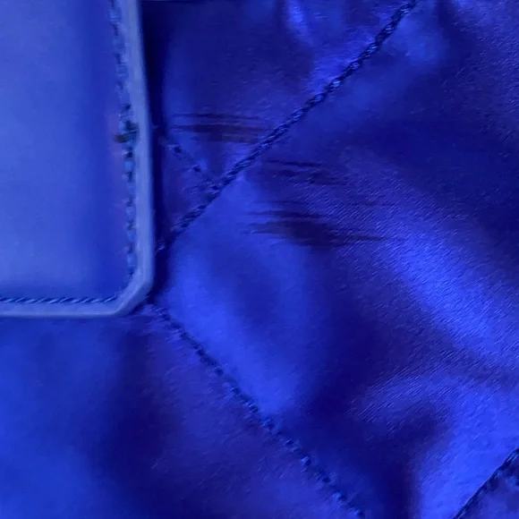 Kurt Geiger London Recycled Square Shopper Tote Blue Quilted Nylon Large Eagle - Picture 9 of 13